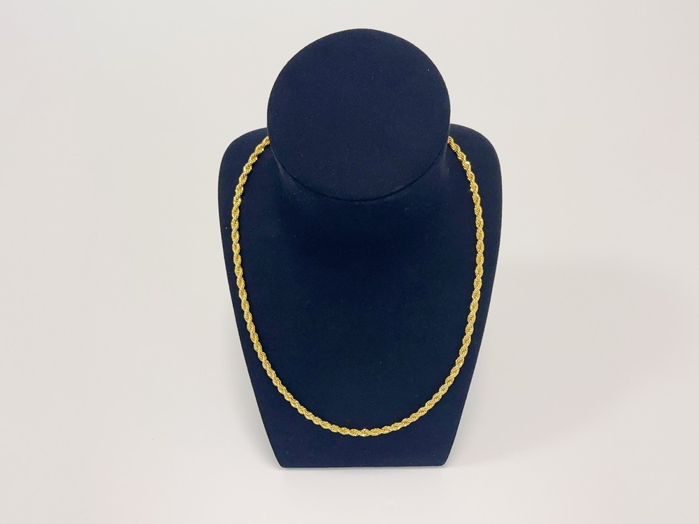 18K Yellow Gold Diamond Cut Rope Chain 5mm NecKlace Mens Womens 26″