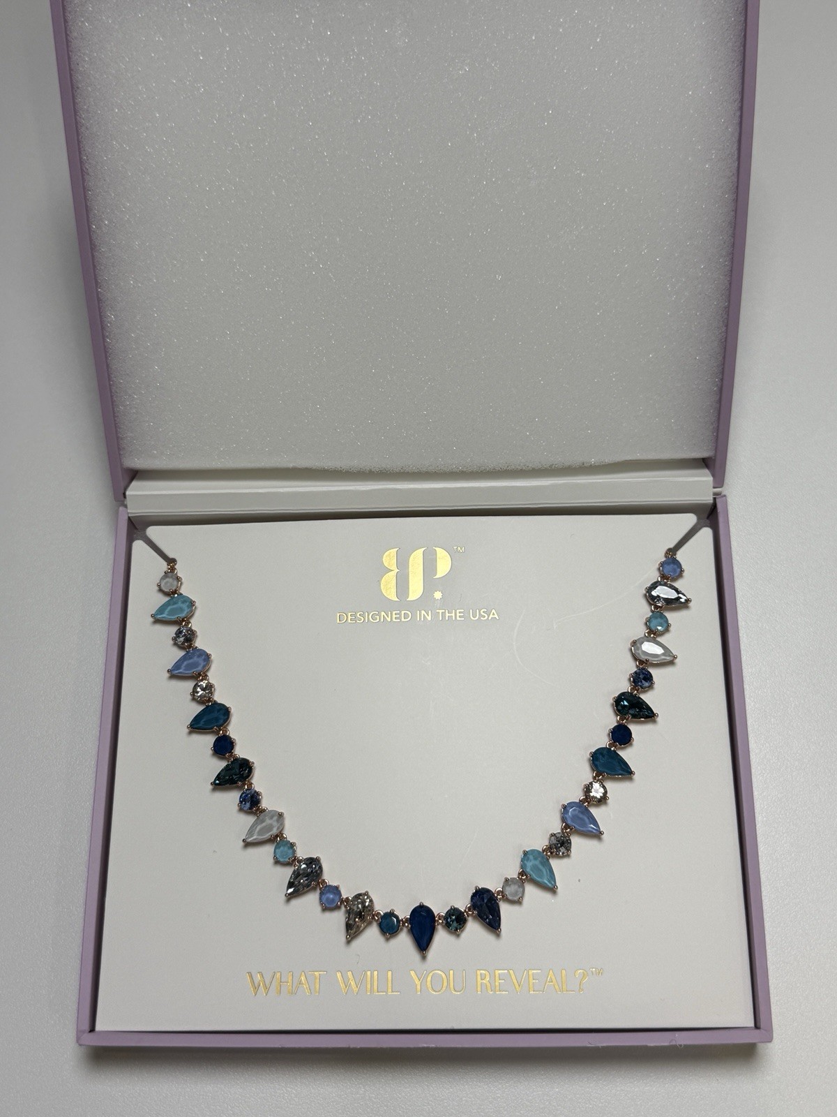 BP Worldwide Sparkle Crystal Necklace Rose Gold Plated 27″ NK59585