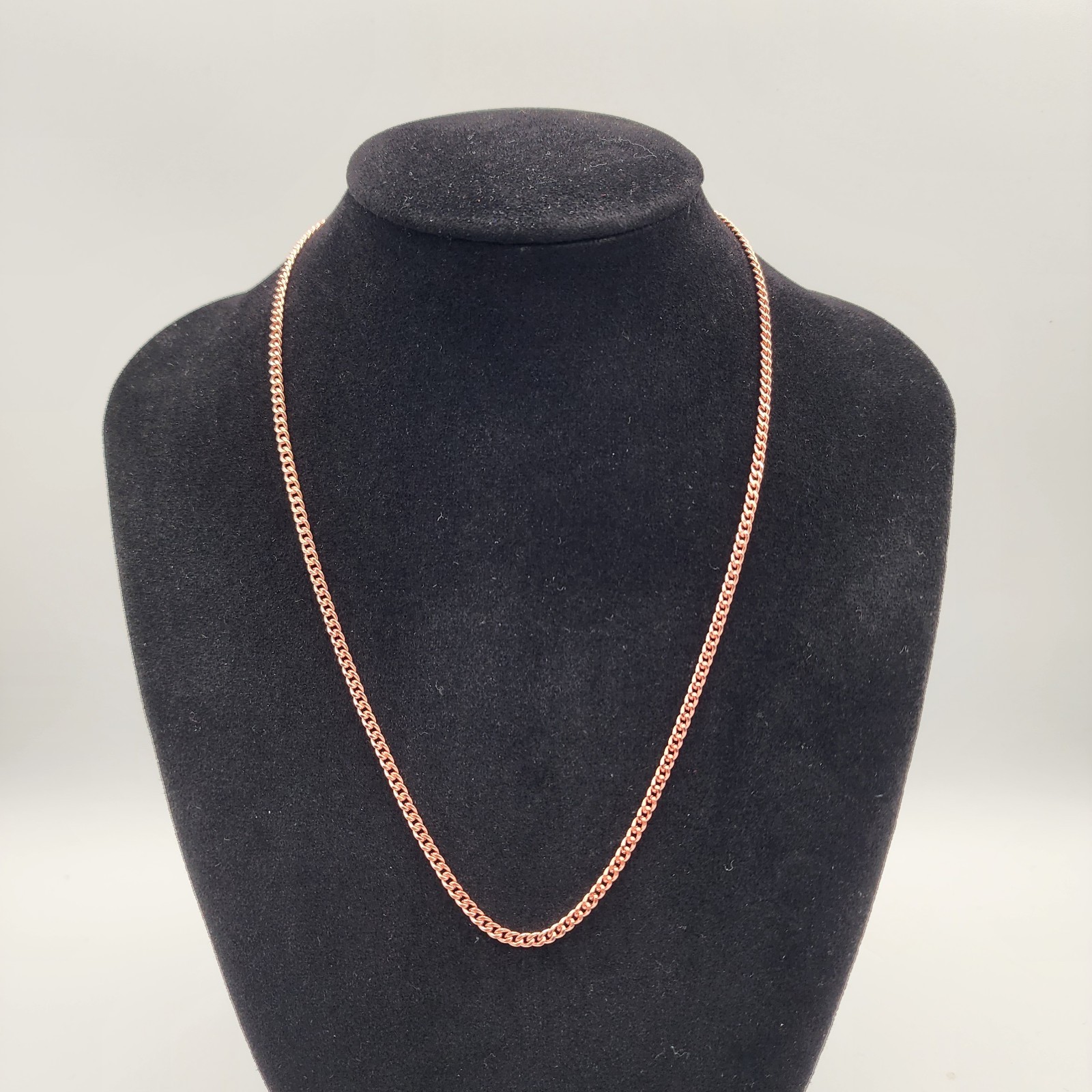 Pure Copper Cuban Chain Necklace – 20 in, 3 mm, Brass Clasp