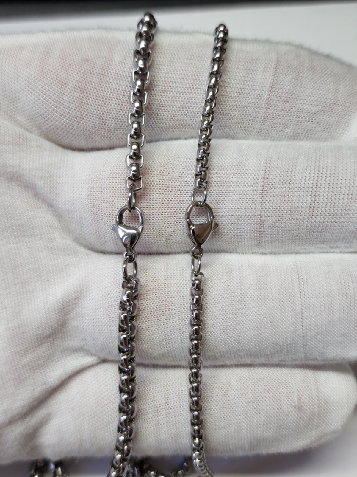 Stainless Steel Box Chain 3,4mm Size 21.5in Unisex, Hip Hop Jewelry Women, Men