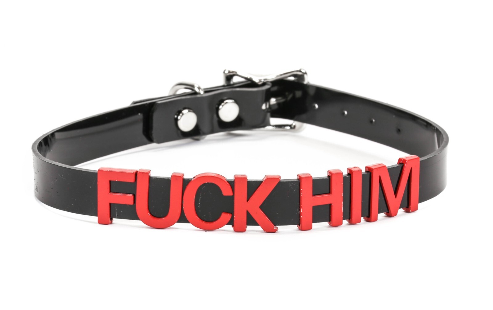 Black Vinyl Slave Name PVC Red Bdsm-Choker-Slut-Collar-Choker-Adult-Kinky