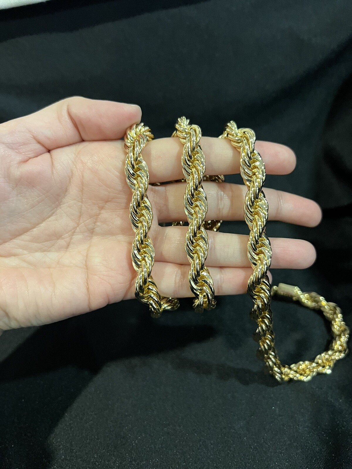 Gold PLATED Mens Male Womens Big Thick Twisted Rope Chain Necklace LONG 28″