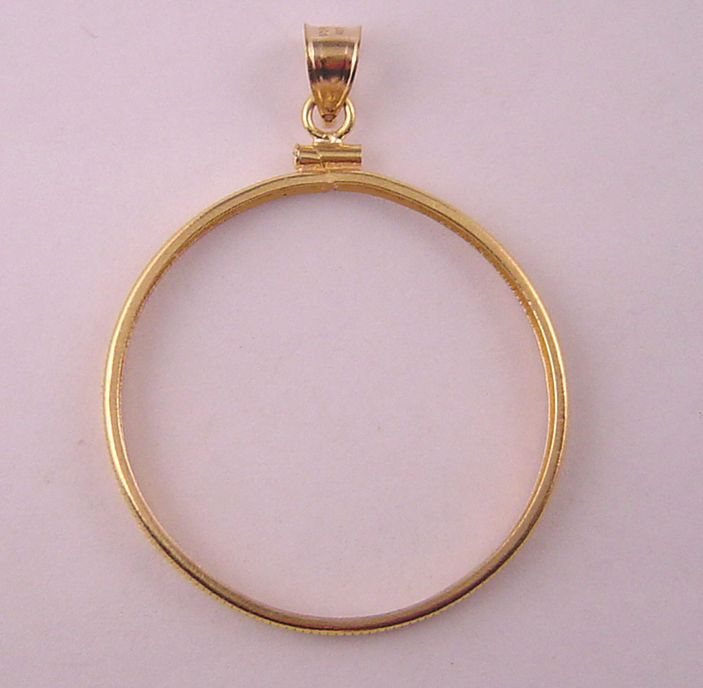 Coin Bezel 1 oz. American Silver Eagle Coin Edge 14K Gold Filled Soldered Bail