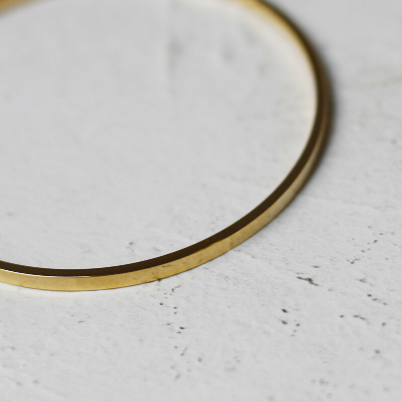 Woman 18K Gold Plated Stainless Steel 2/2.4mm Thin Solid Bracelet Bangle Cuff