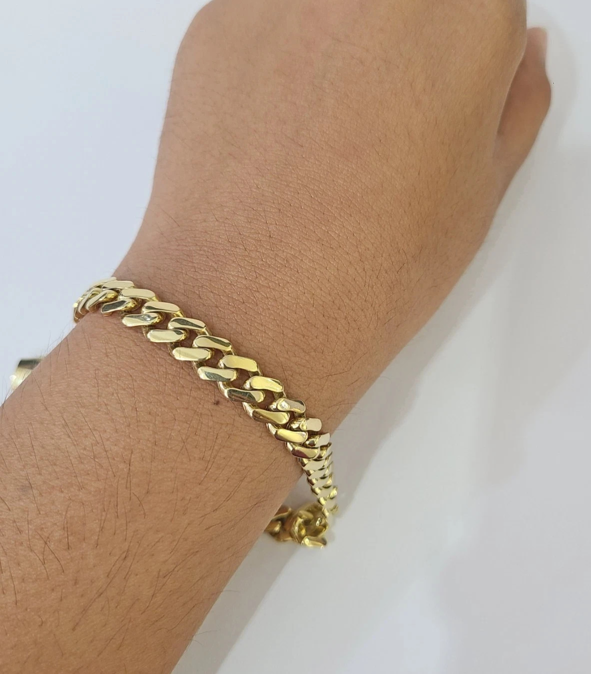 10k Yellow Gold Royal Monaco Chain 8mm Necklace Bracelet Set Real Men Women