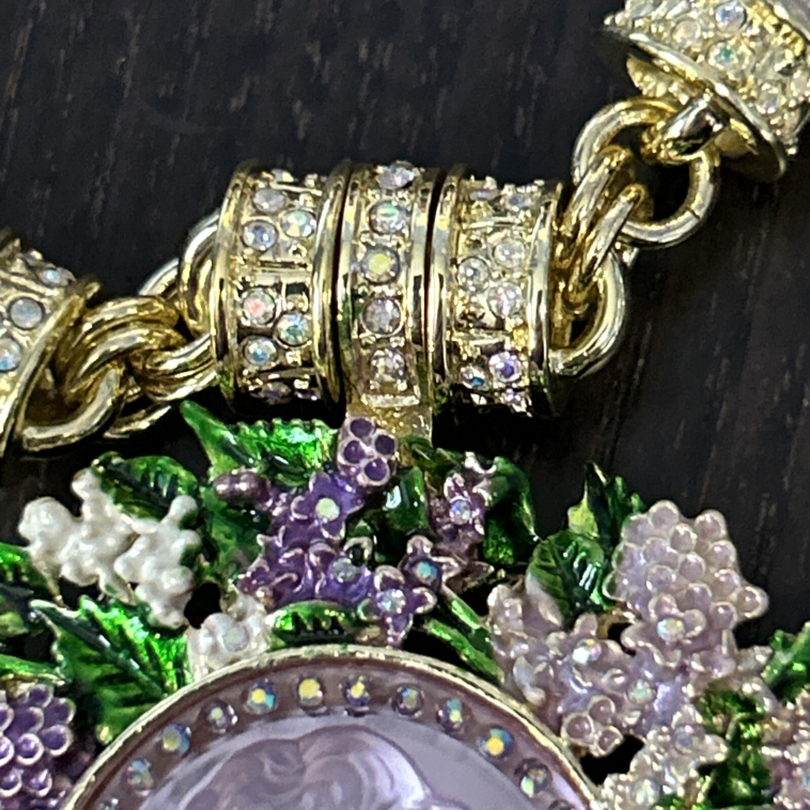 Kirks Folly Dream Angel Magnetic Enhancer & Necklace Moon Glow Beaded Gold/Pink