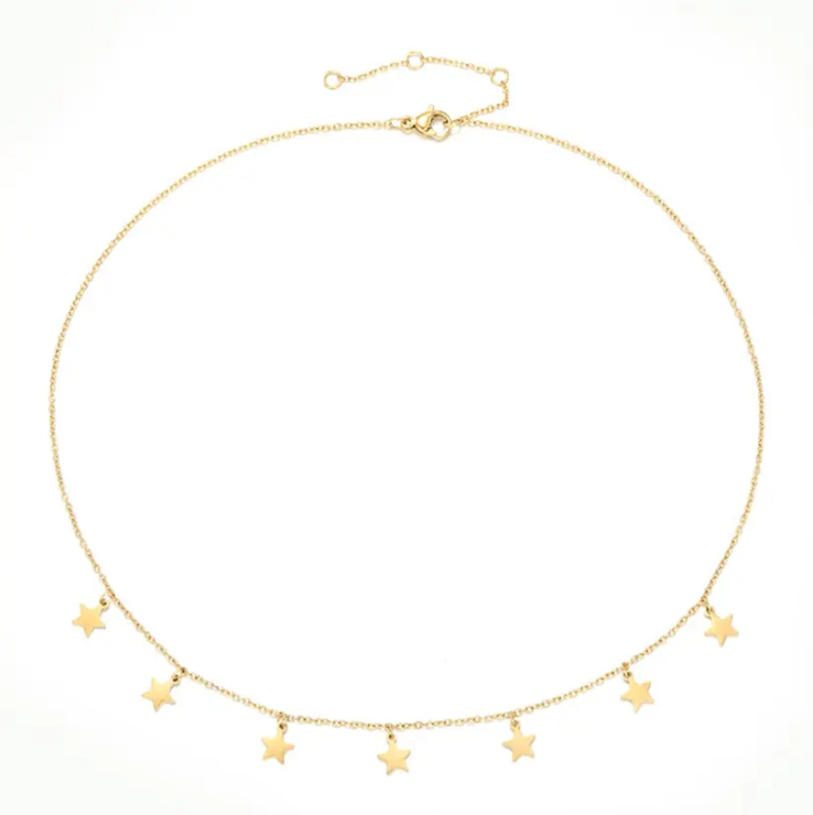 Women’s Chocker Necklace 18k Gold Filled Stainless Steel Star Chocker #4