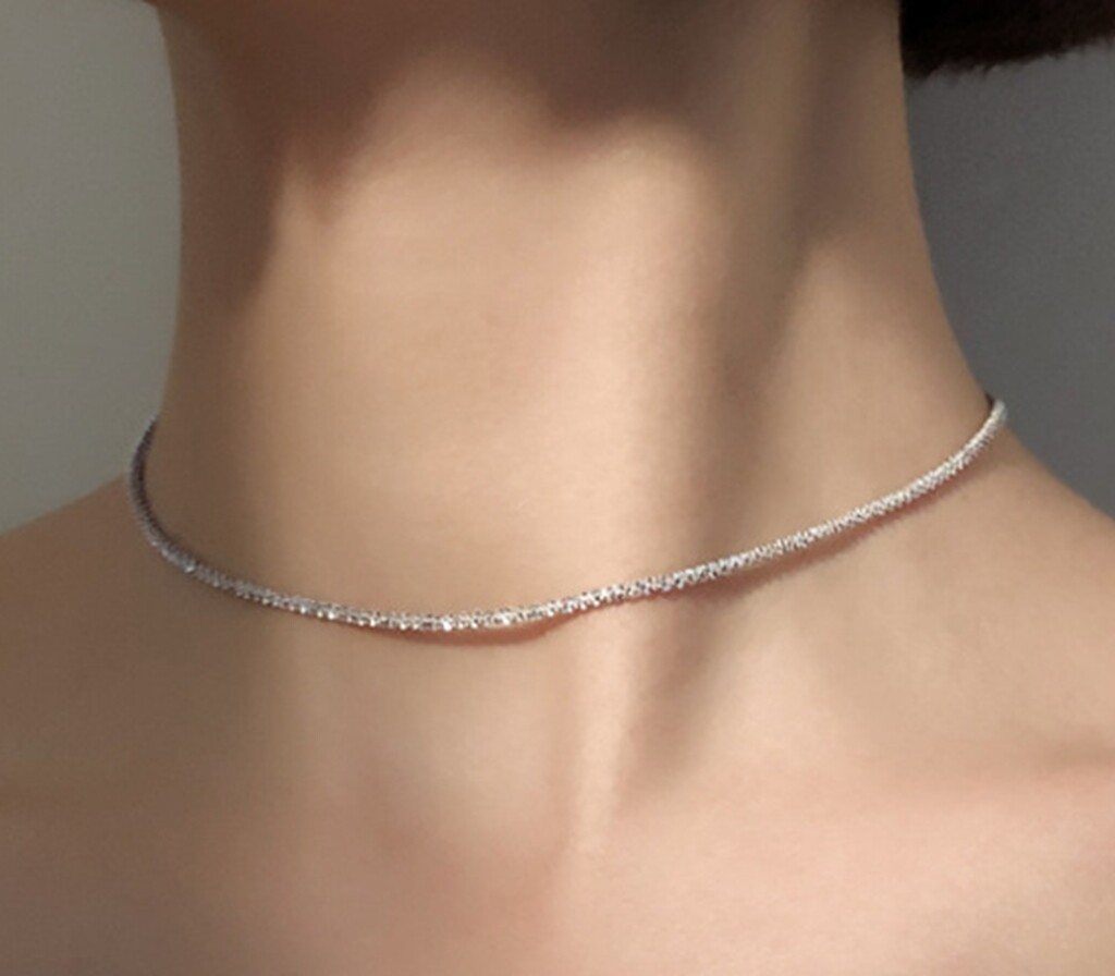 Girl / Women Titanium Stainless Steel Margarita Chain Choker Necklace 14.5-16″
