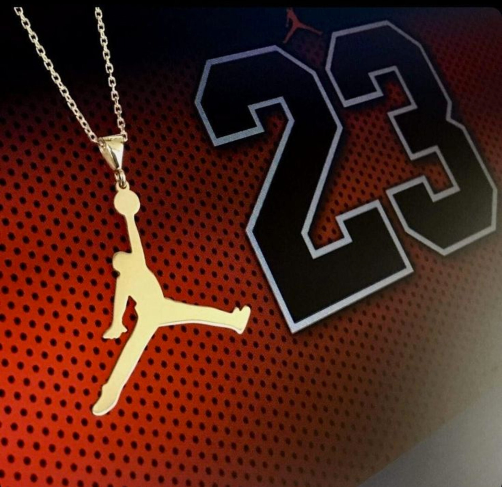Michael Jordan Silver Jumpman Necklace Pendant with Chain Style Culture Hip Hop