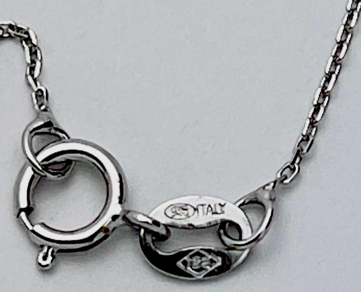 DaneCraft Tarnish Free 925 Sterling Purple Prong Set Trillion CZ Necklace 18”