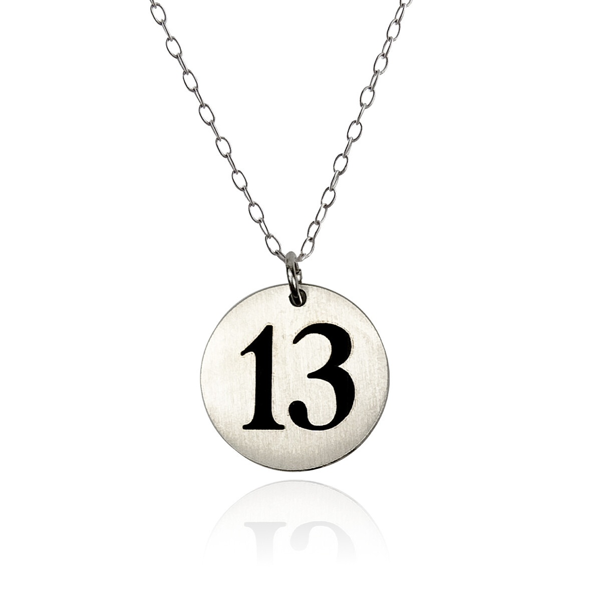 Milestone Number Stainless Steel Necklace – Round 20mm Pendant with 18″ Chain