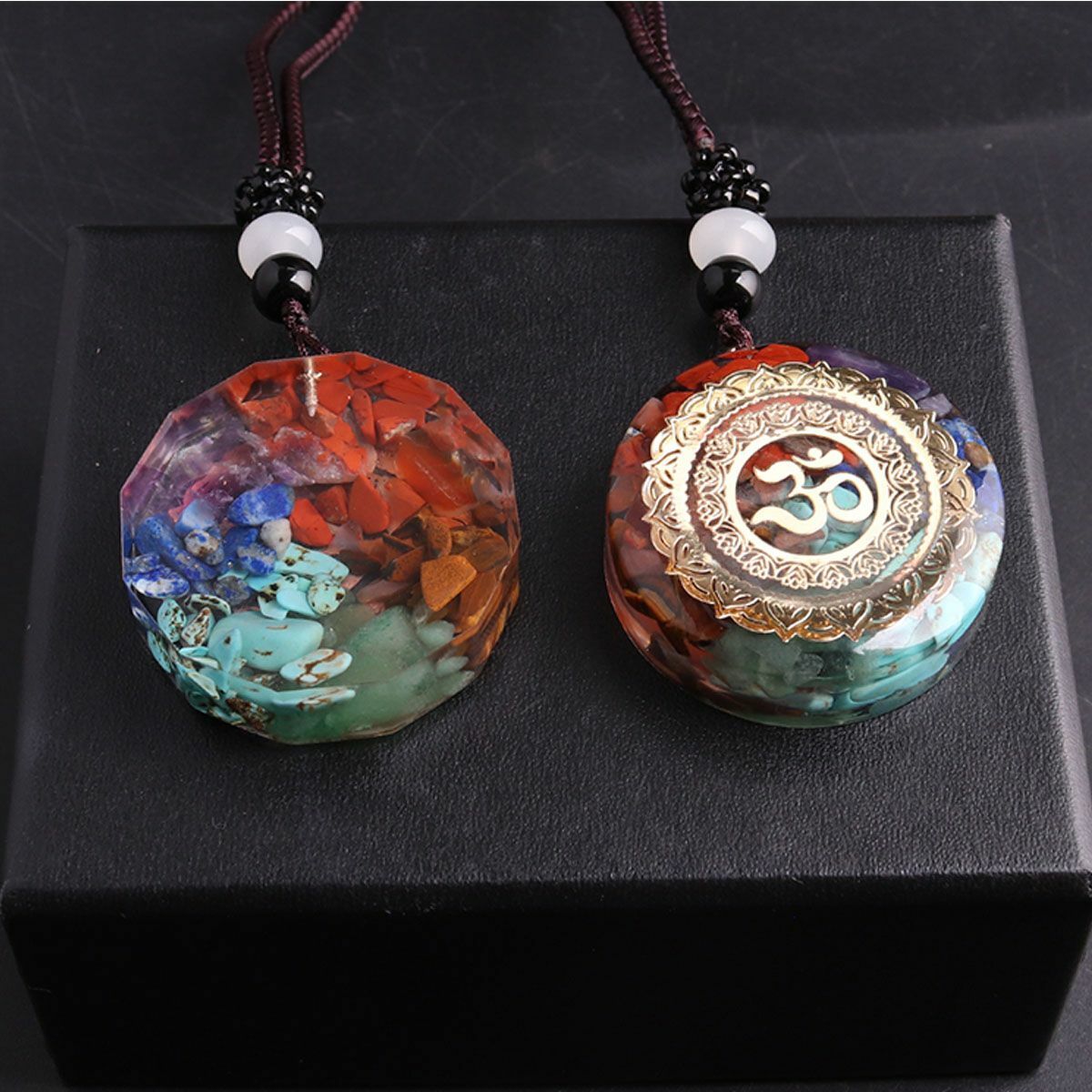 Orgonite Necklace Sri Yantra Pendant Sacred Geometry Chakra Healing Necklace