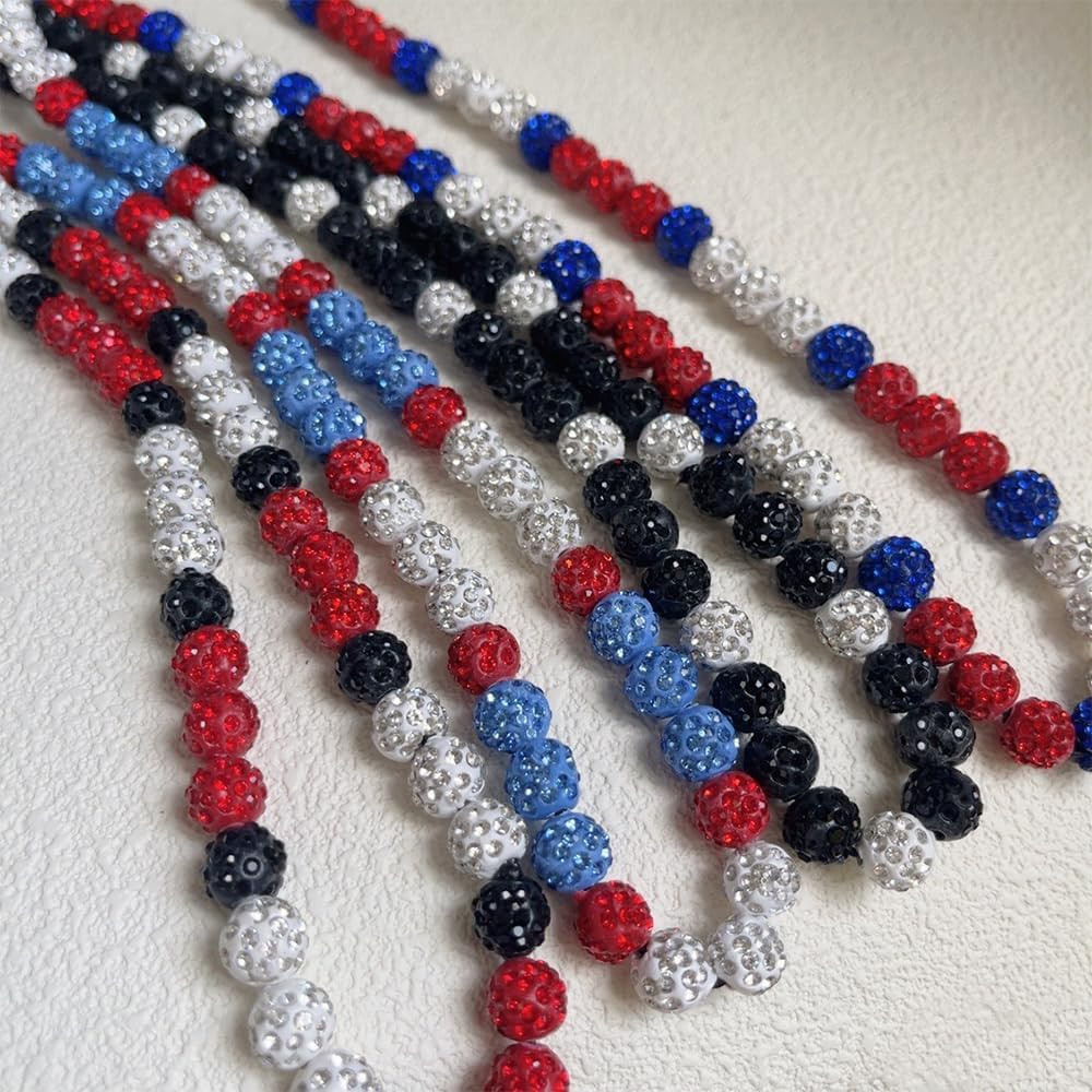 Baseball Necklace 16in/19in/22in Baseball Bling Drip Necklaces Rhinestone Clay B