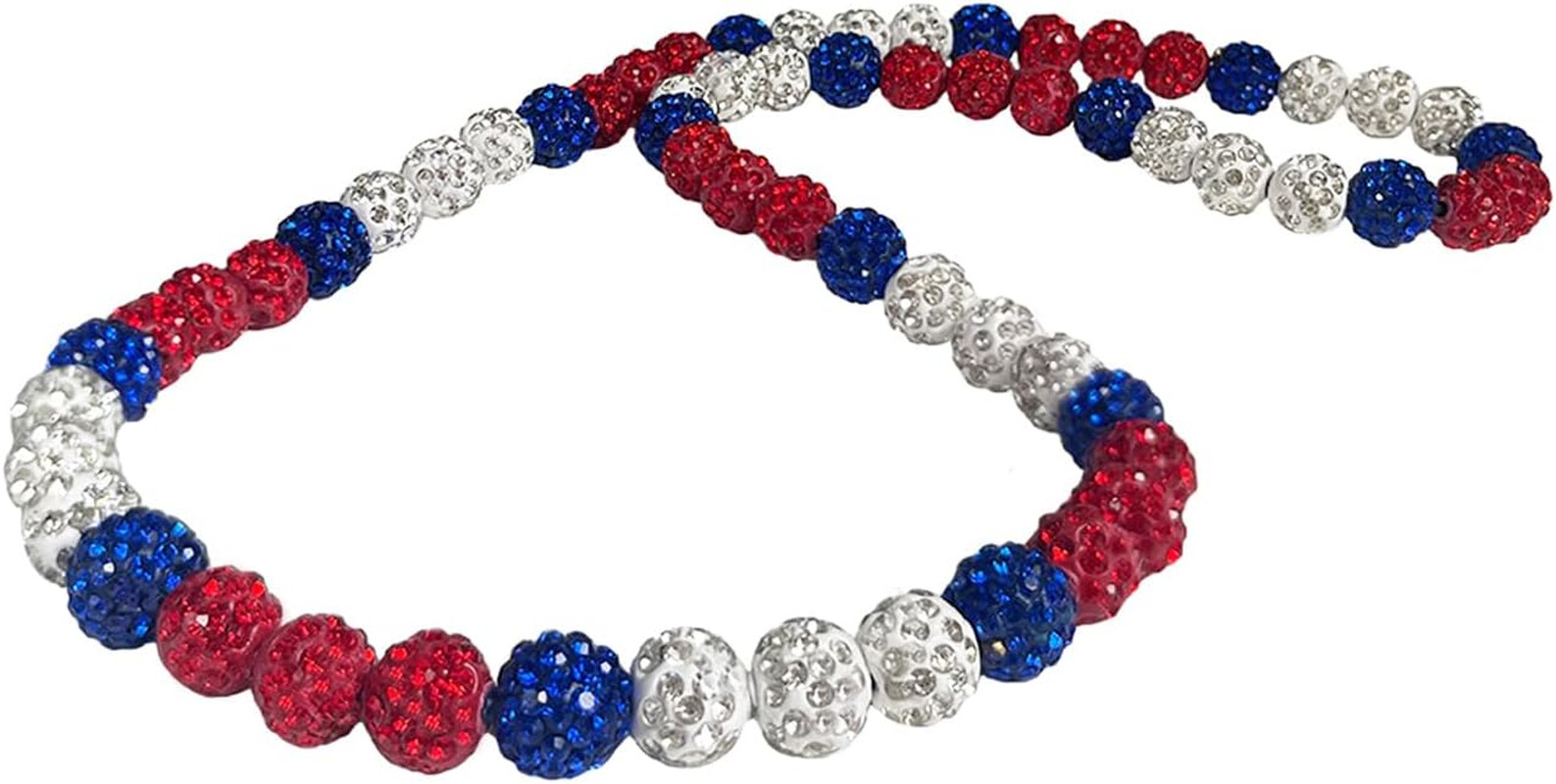 Baseball Necklace 16in/19in/22in Baseball Bling Drip Necklaces Rhinestone Clay B