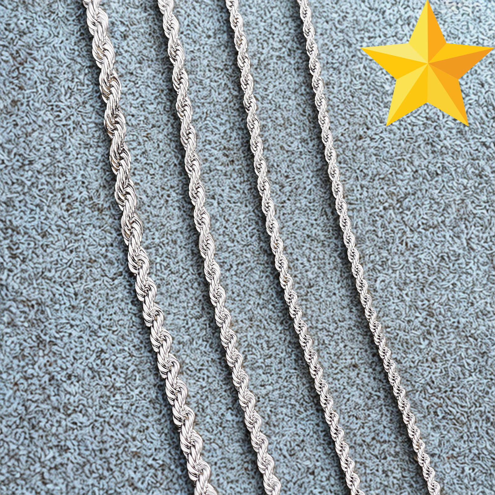 316L Stainless Steel Rope Chain Necklace 2-7mm Men Women Silver Link Chain 18-32