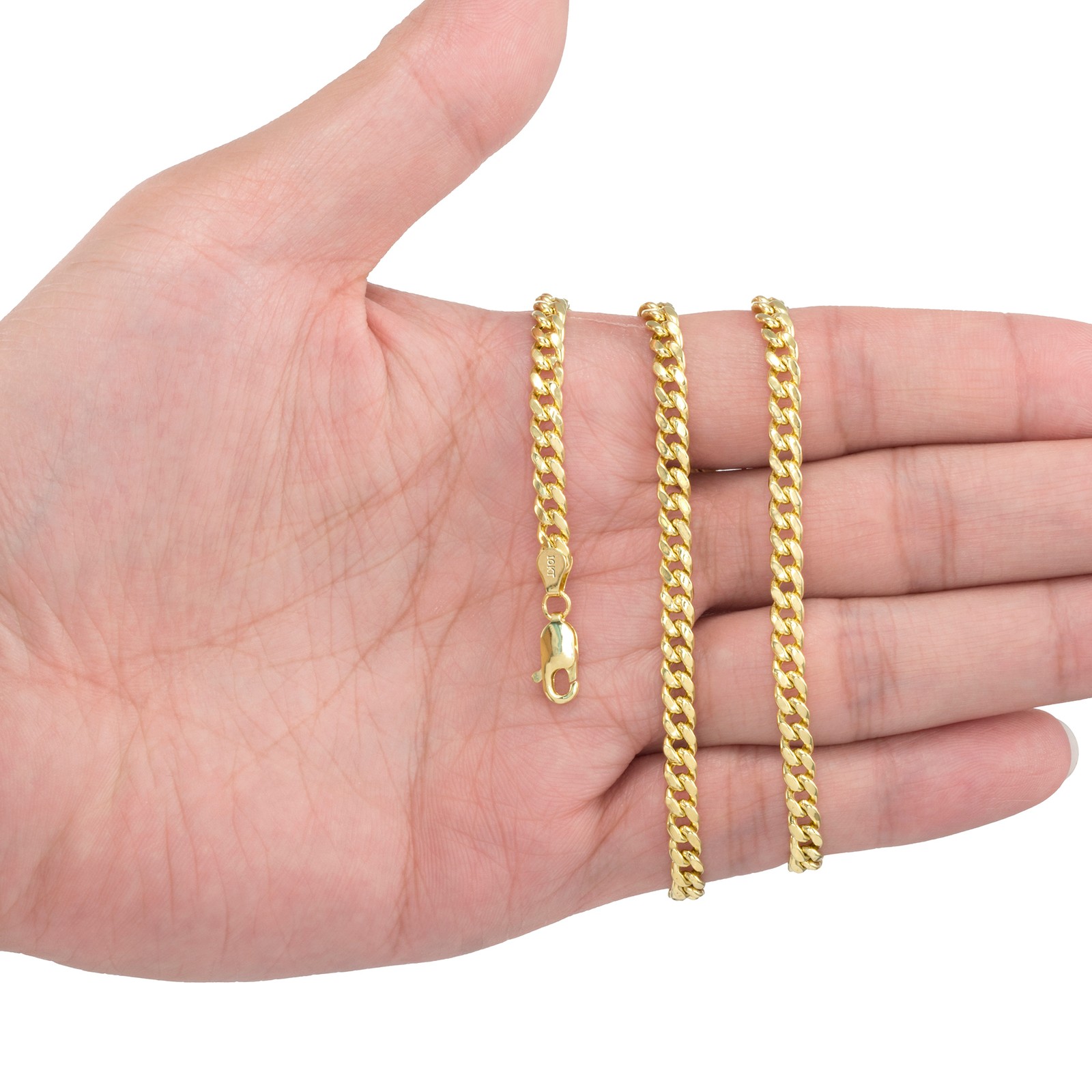10K Yellow Gold 4.5mm Miami Cuban Link Chain Italian Necklace Mens Women 18″