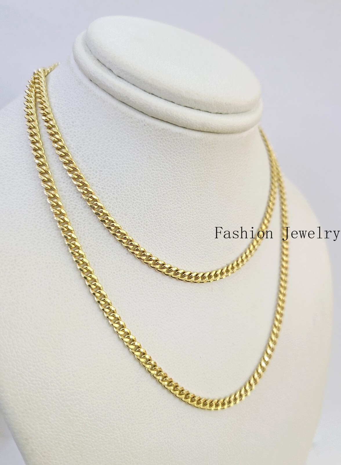 14k Gold Chain Miami Cuban Link Necklace 22 Inch 2.5mm REAL 14kt Yellow Gold