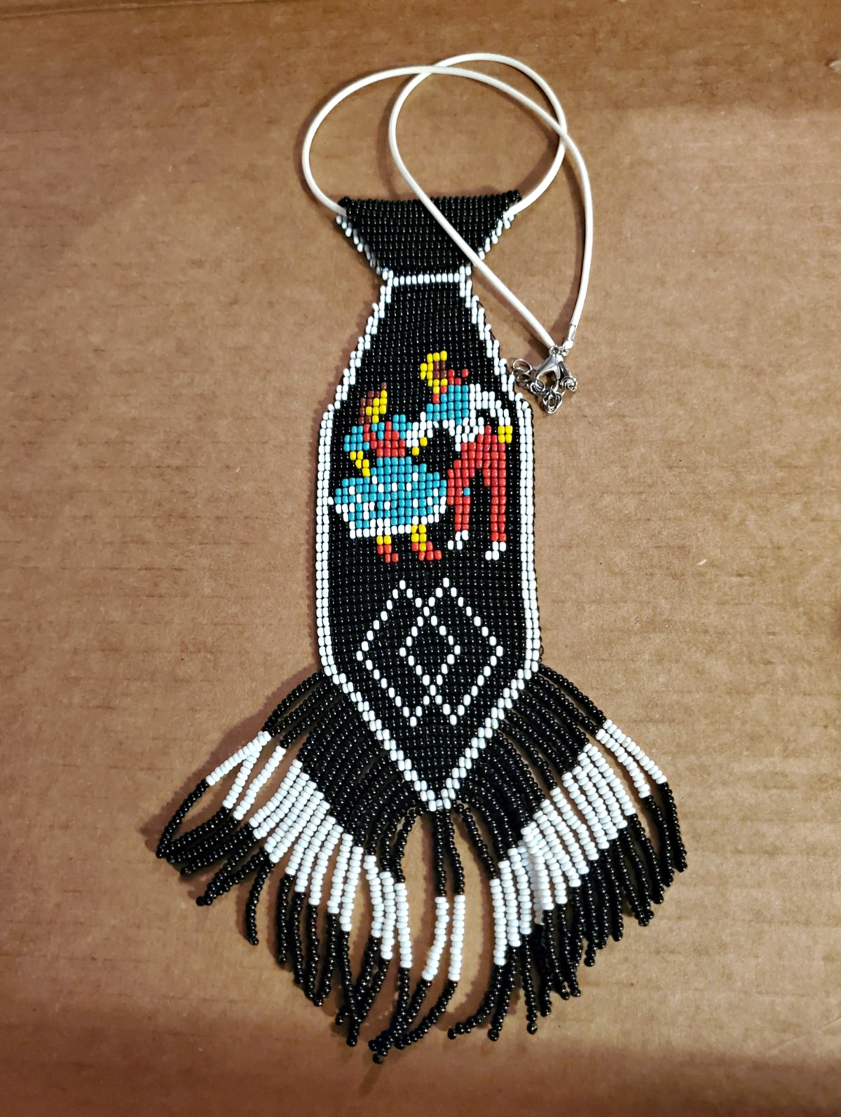Beaded Fringe Tie Necklace
