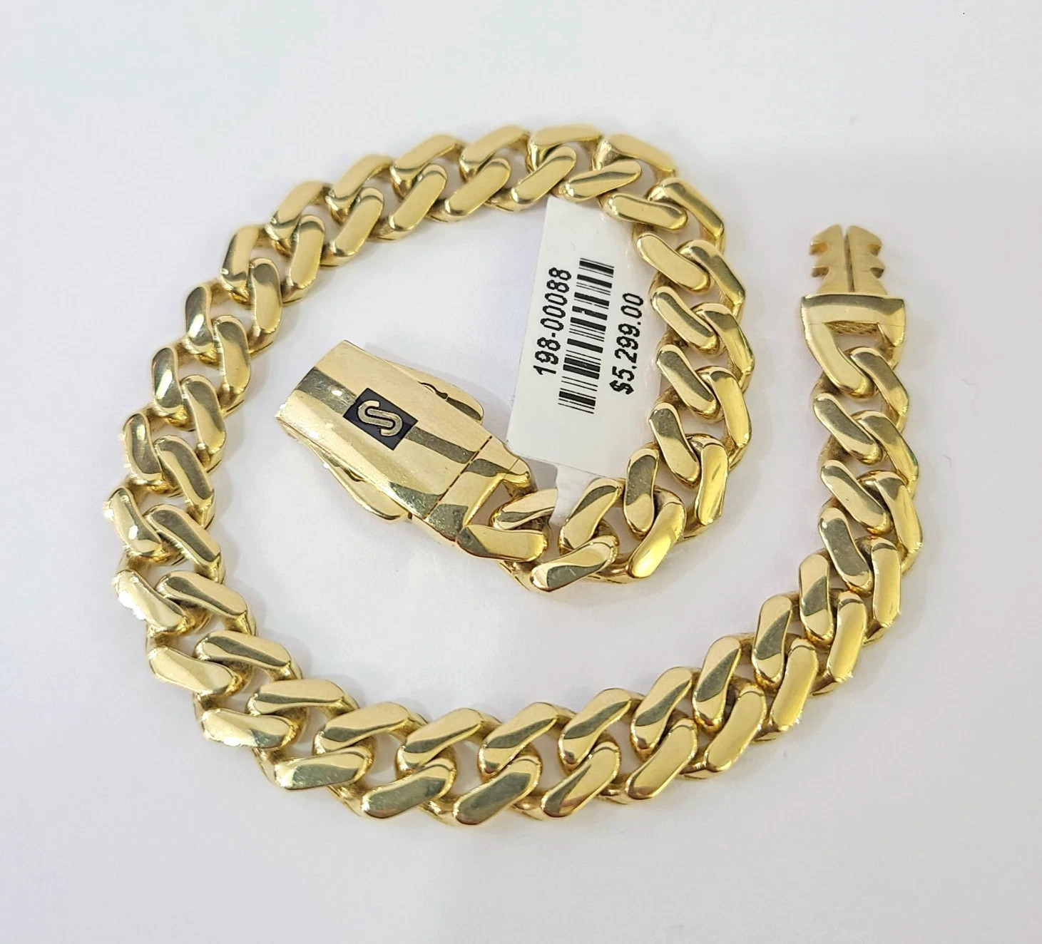 10k Yellow Gold Royal Monaco Chain 8mm Necklace Bracelet Set Real Men Women