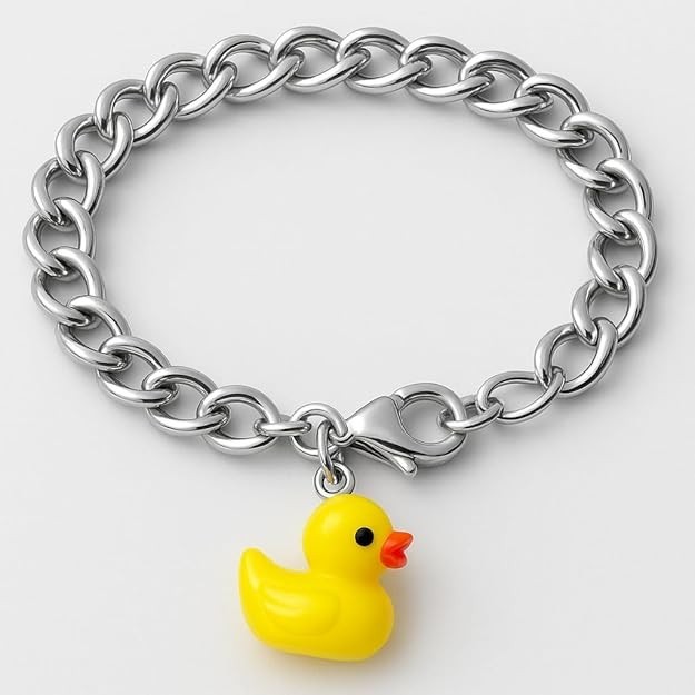 Clip on Duck Dangle Charm Pendant for European Clip on Charm Jewelry w/ Lobster
