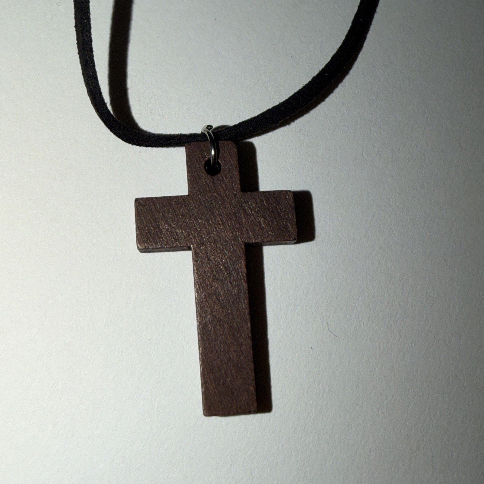 Natural Wood Cross Pendant Necklace for Men Women Gift Necklace 1-5/8” X 1”