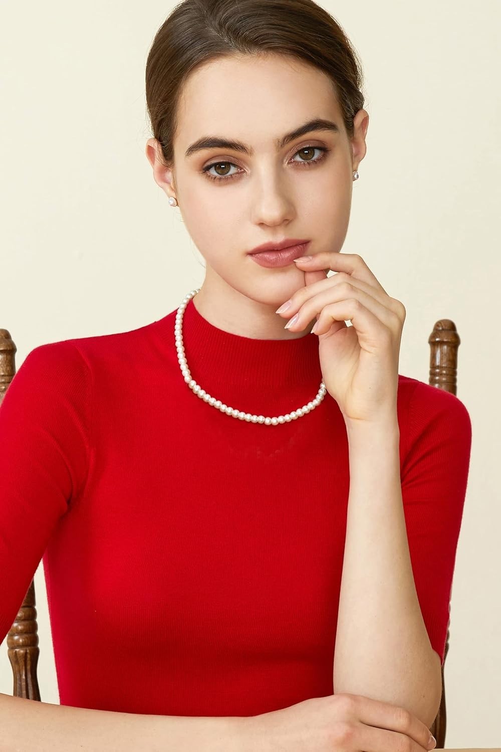 Classic Round Pearl Necklace with Adjustable 1.6-Inch Chain – Bridal Beauty