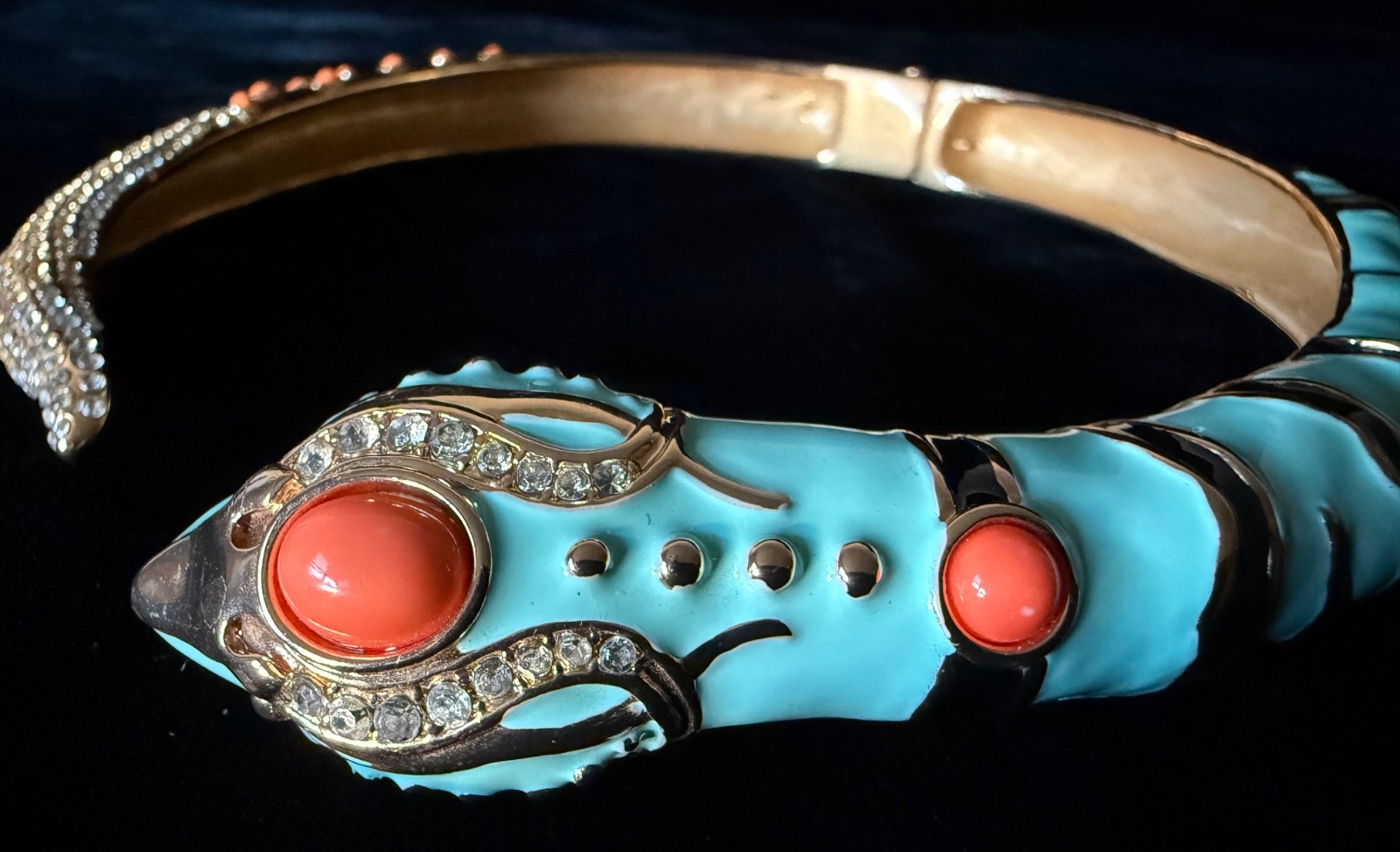 Anna Dello Russo H&M Collab Turquoise Snake Necklace 2012 Bohemian Animal Print