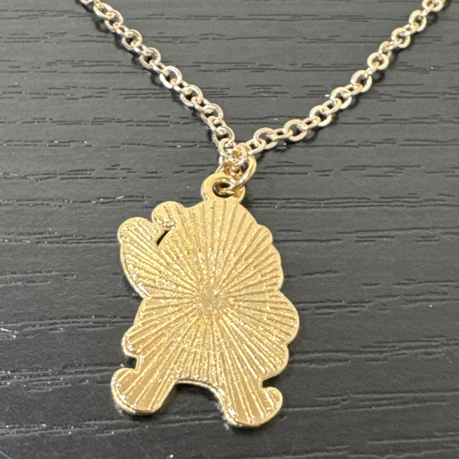 Christmas Santa Enameled Gold Tone 16” Necklace New
