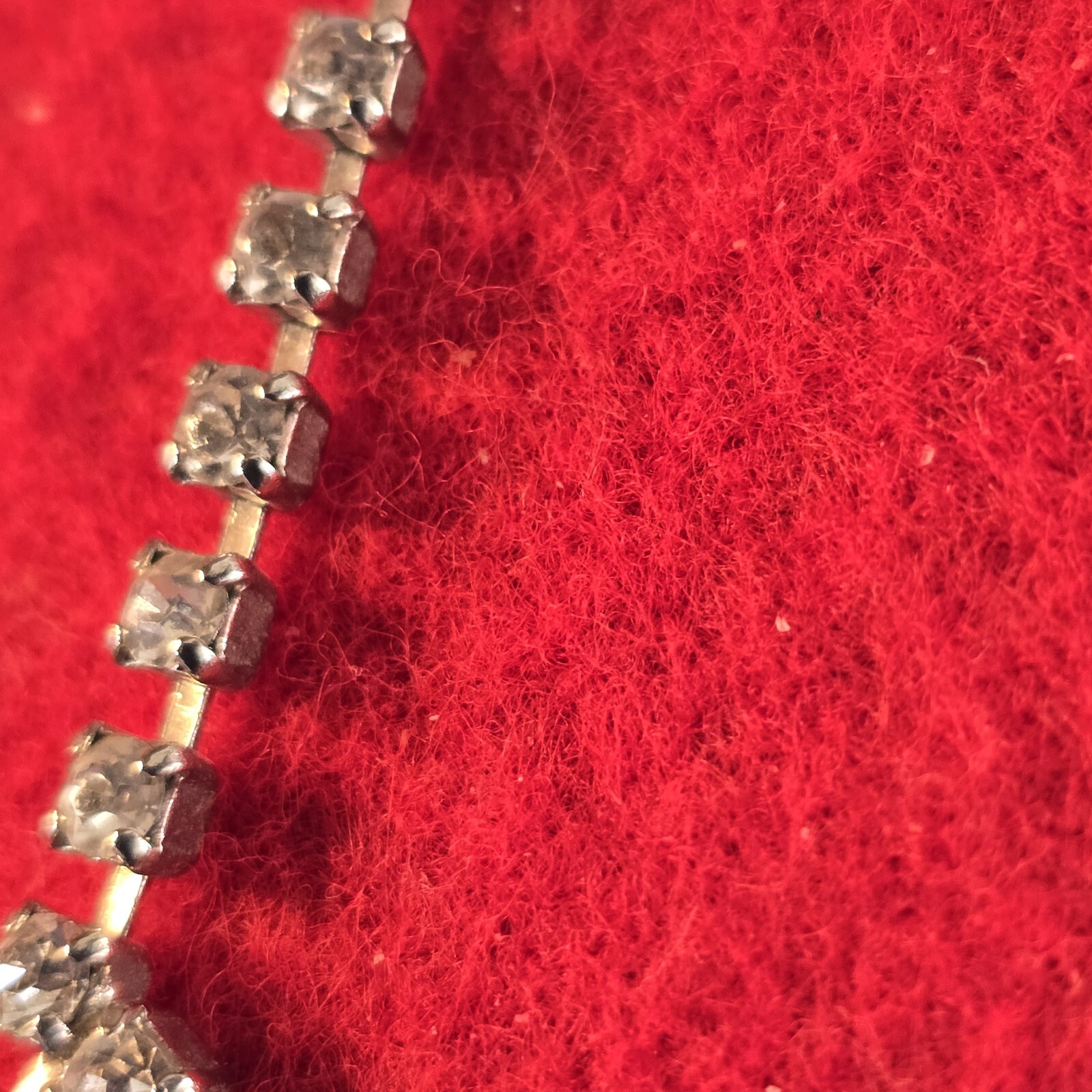 Rhinestone Choker Necklace 10K WGF 15″ Bezel/Prong Settings Open Back Vintage