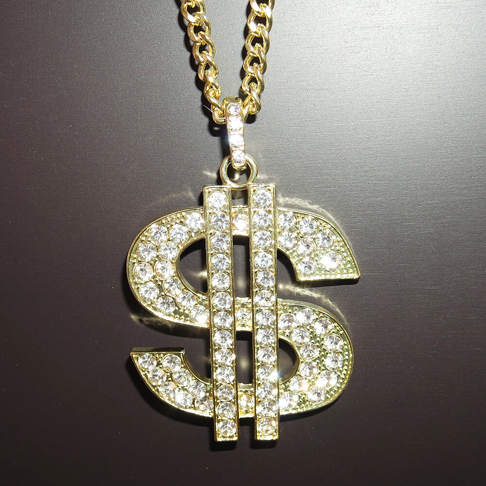 Unisex Fashion Jewelry Money Sign Dollar Symbol $ 24inches Necklace Decoration