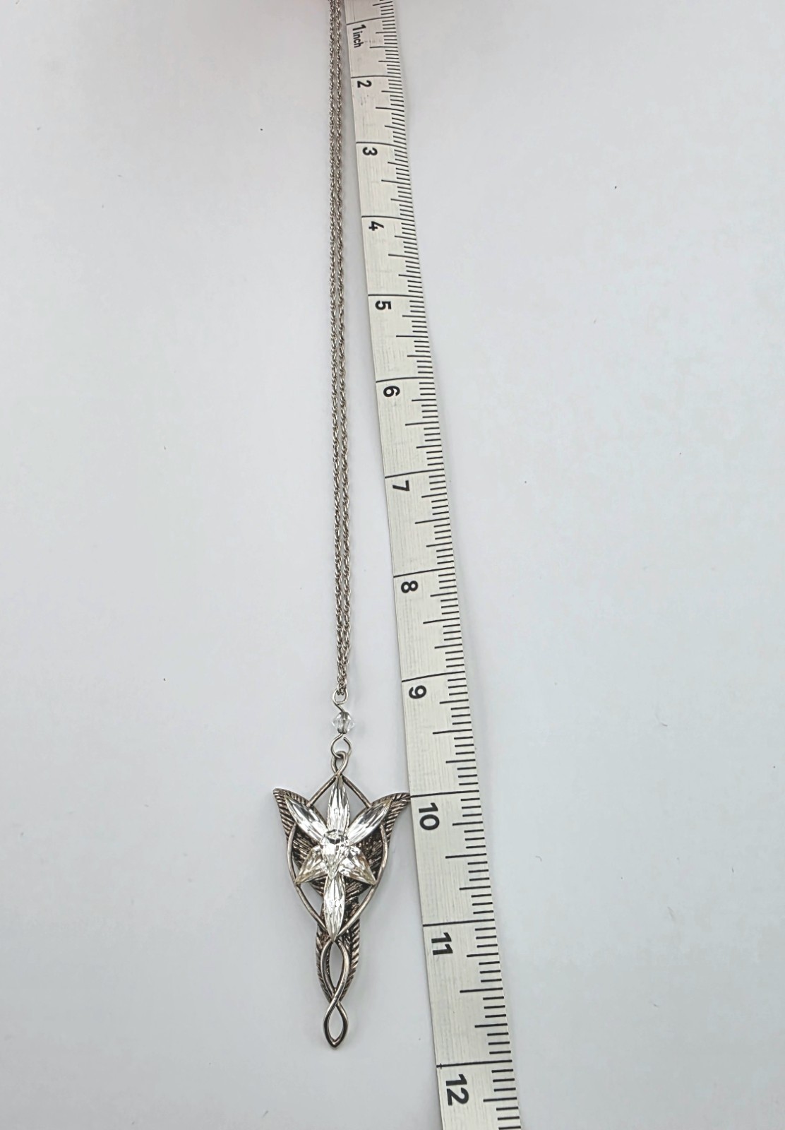 LOTR Official Arwen Evenstar CZ Necklace M.S Co 925 NLP Inc Sterling SILVER Chai