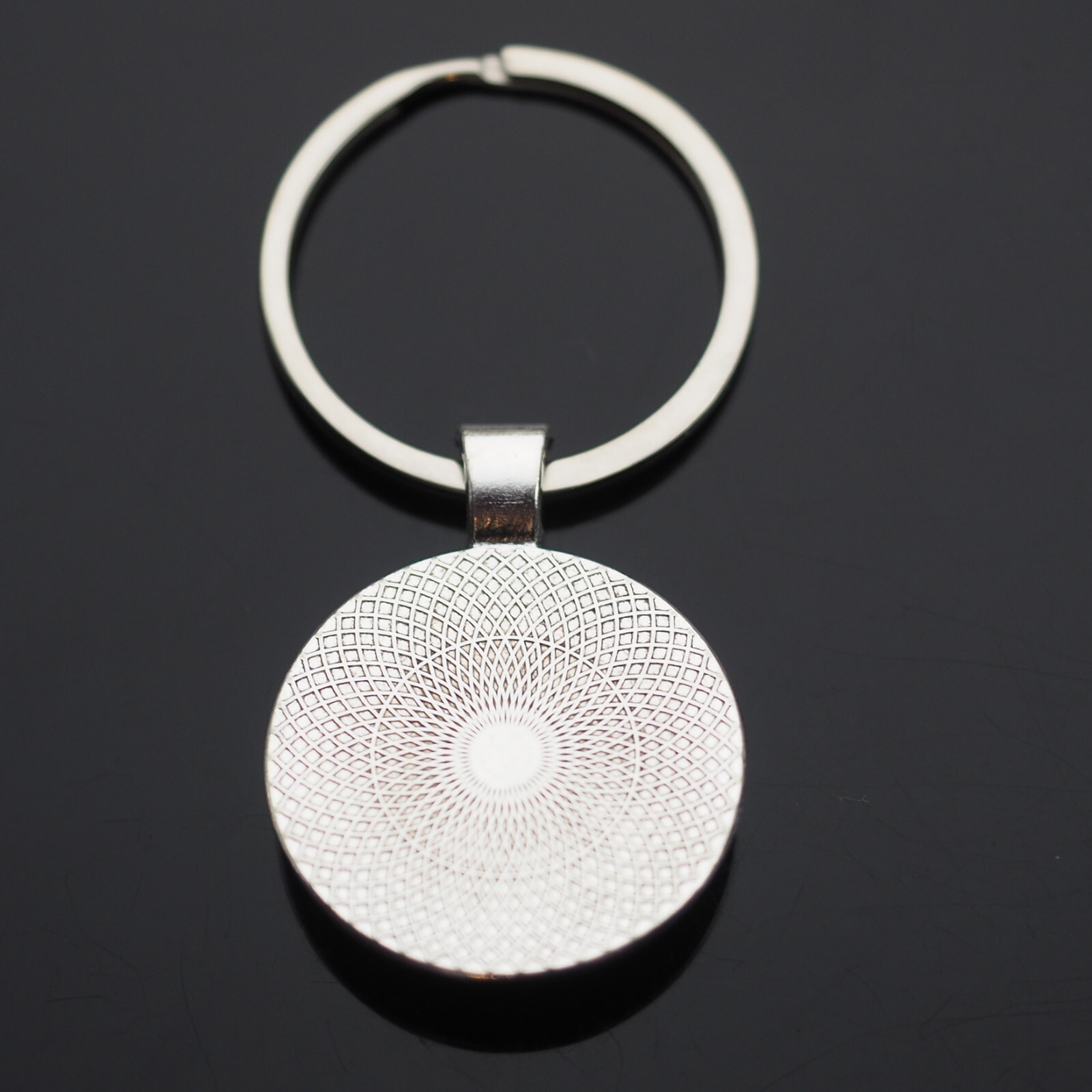 Fibonacci Spiral Fractal Sacred Geometry Glass Cabochon Dome Keychain