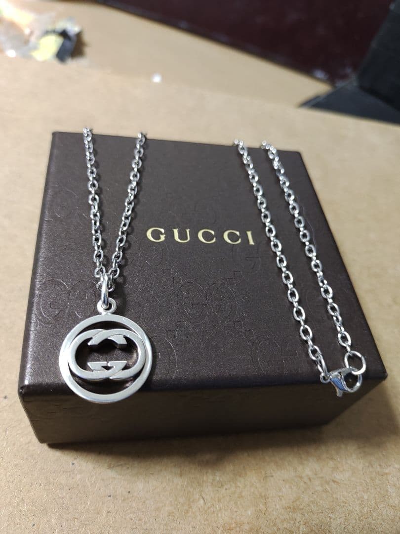 Excellent GUCCI Silver 925 Interlocking Necklace – Luxurious Feel