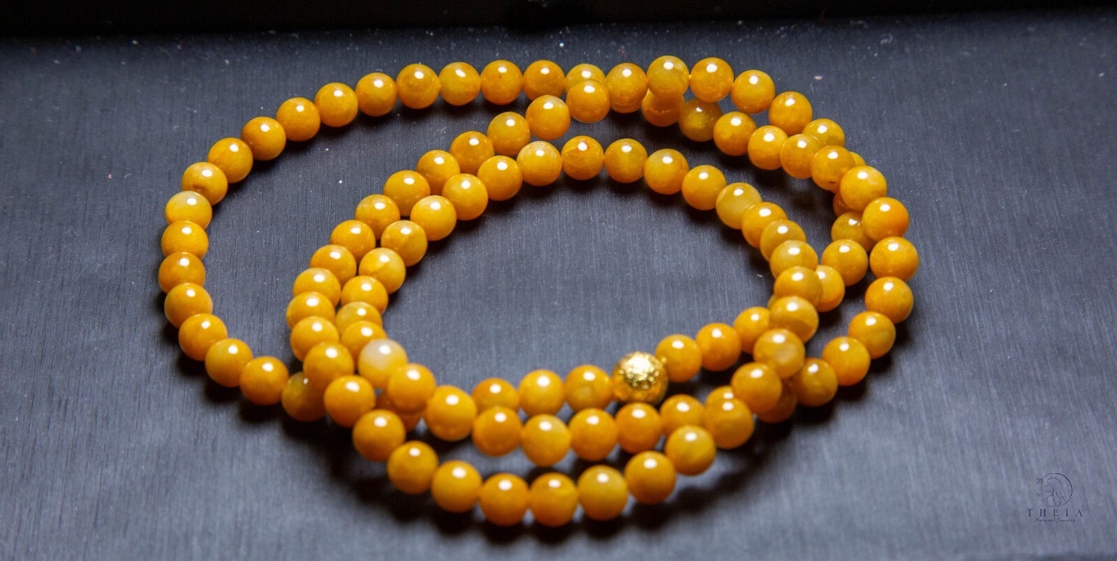 6.5mm+ Natural Untreated Yellow Jadeite Beaded Necklace / 4-Wrap Bracelet | 黄翡项链