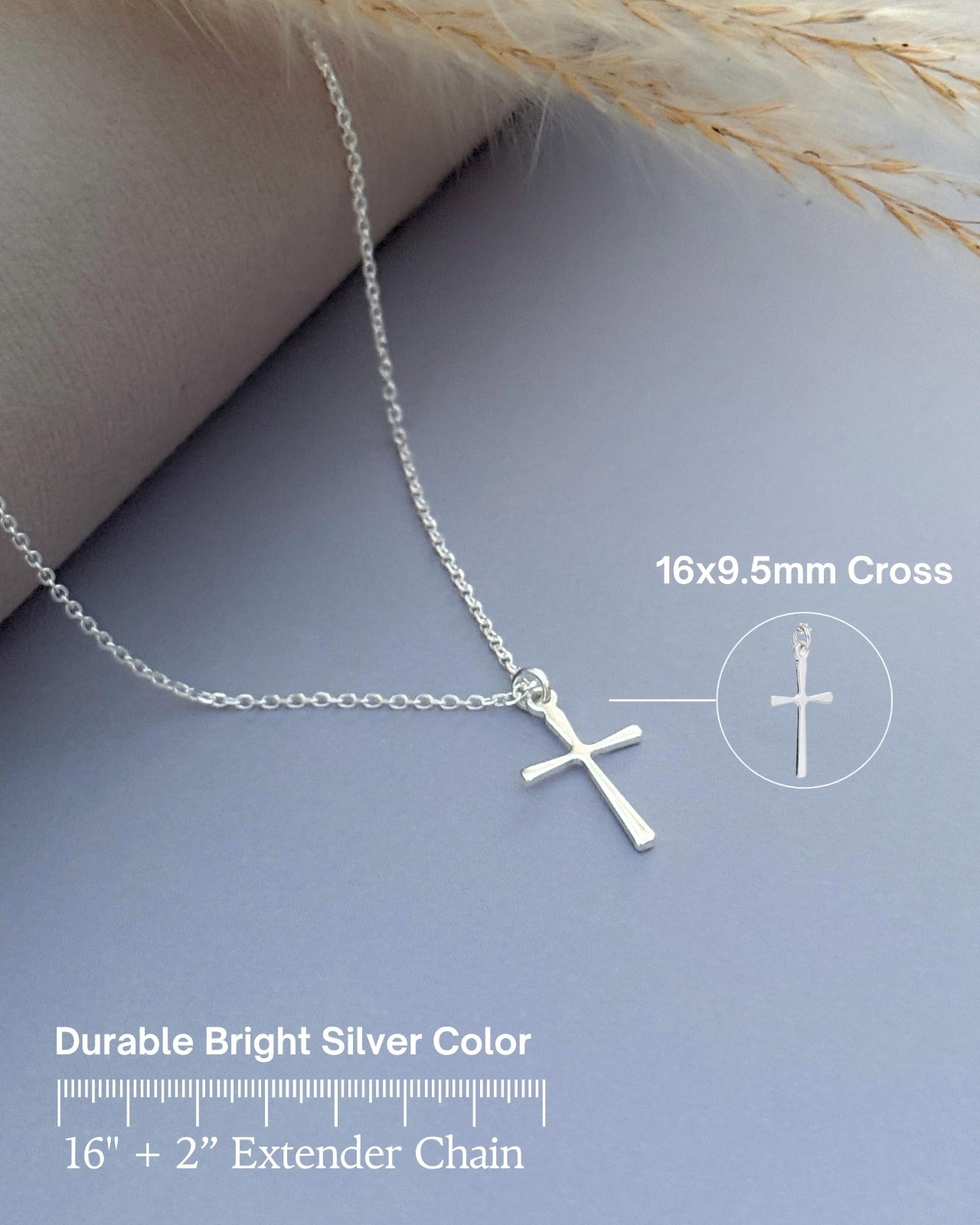 Simple Cross Necklace for Women – 16-18 Inch Silver/Gold Chain, Faith Jewelry Gi