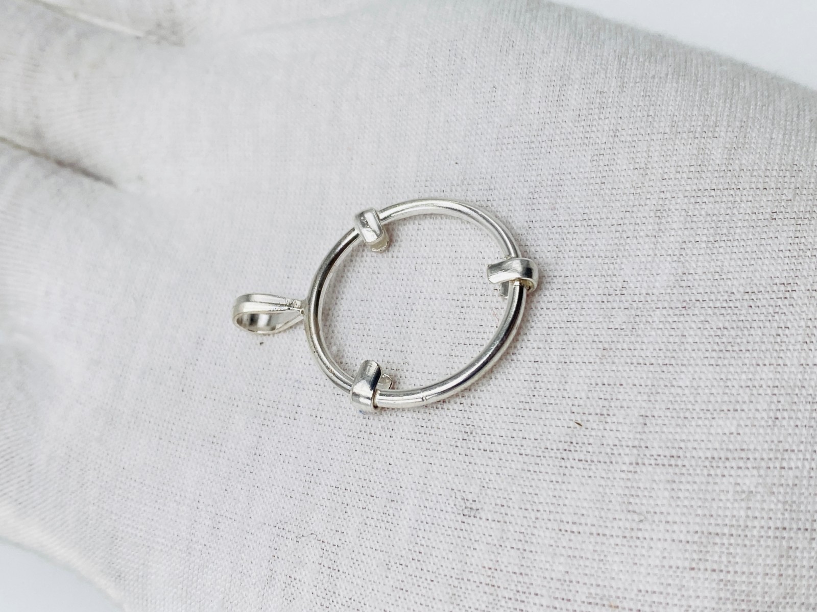 925 Solid Sterling Silver Round Pendant Blank Bezel Holder Coin Handmade