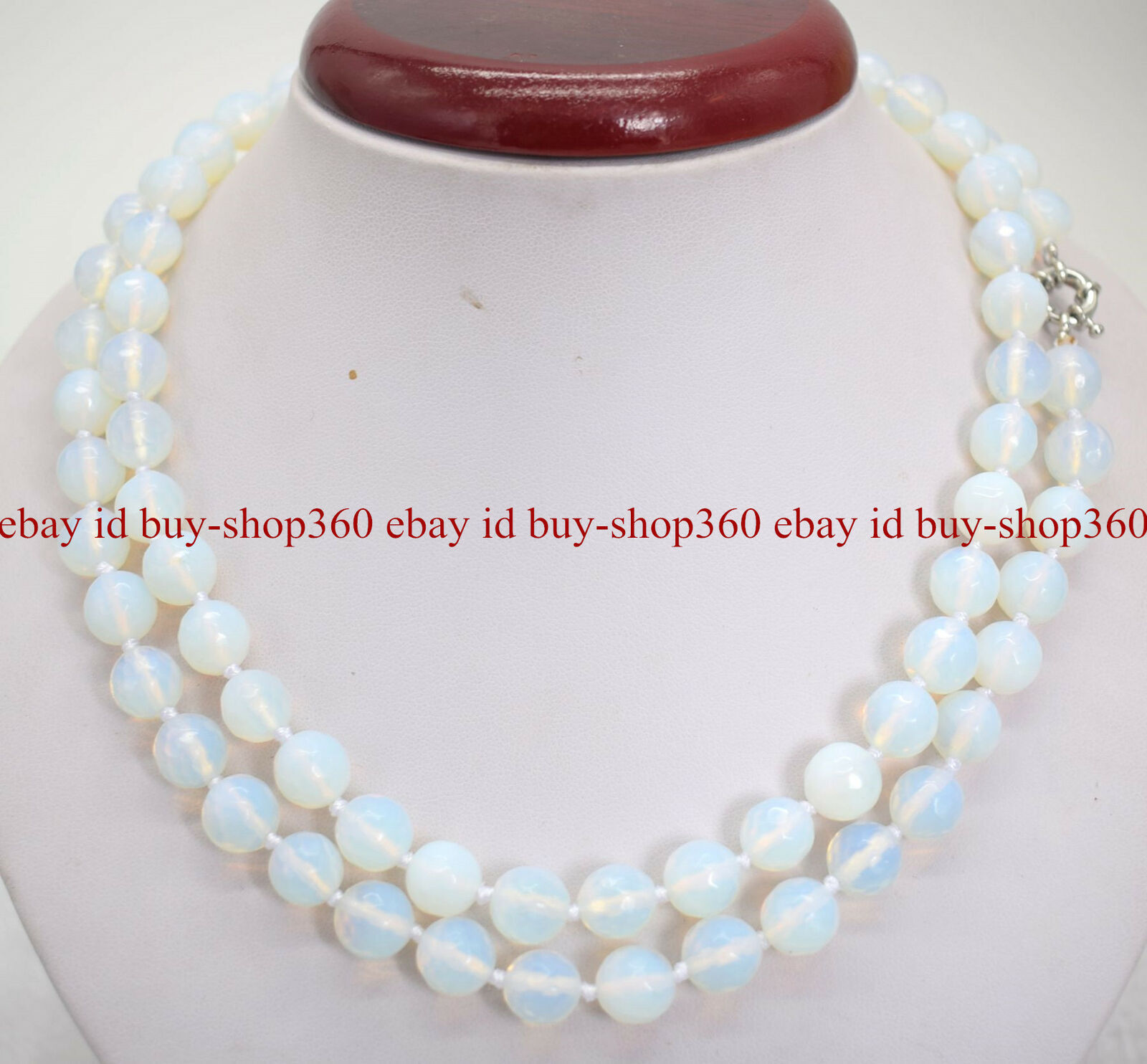 Natural 6/8/10/12/14mm Faceted White Moonstone Gemstone Beads Necklace 24-65 in