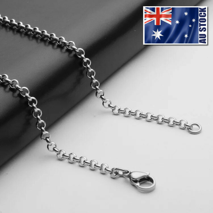 Wholesale Price Stainless Steel 3mm Rolo Link Chain Necklace Mens Womens 20″-32″
