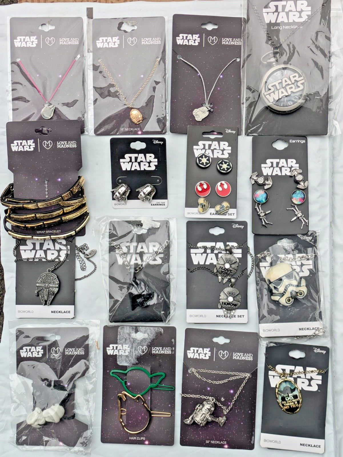 STAR WARS JEWELRY Officially Licensed NECKLACE / EARRINGS/ BRACELETS / HAIR TIES