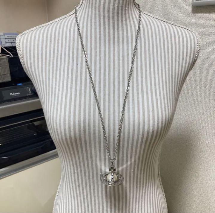 Vivienne Westwood Necklace Small Orb pearl silver w/drawstring [V1108