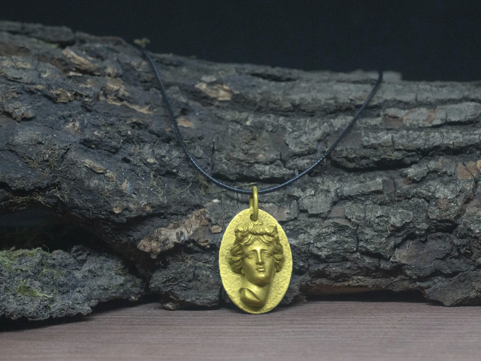 Apollo Bronze Pendant God of Beauty Necklace Greek God of Music & Poetry & Youth