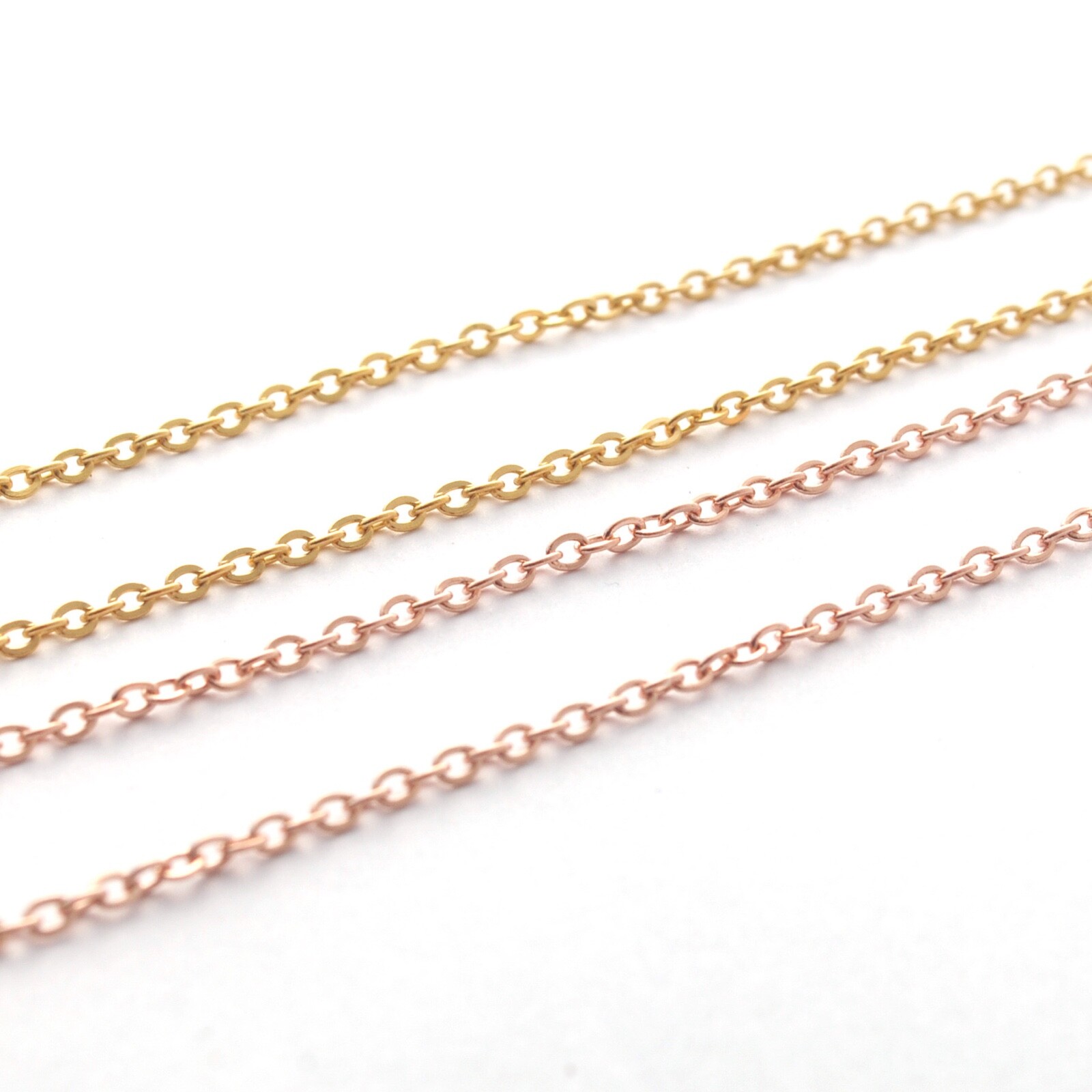 1.5mm-3mm Stainless Steel Silver Gold Black Rolo Link Chain Necklace Wholesale