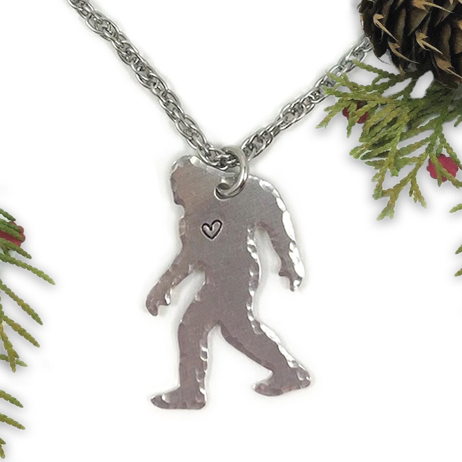 Whimsical Bigfoot Necklace , personalize, feminine or masculine style