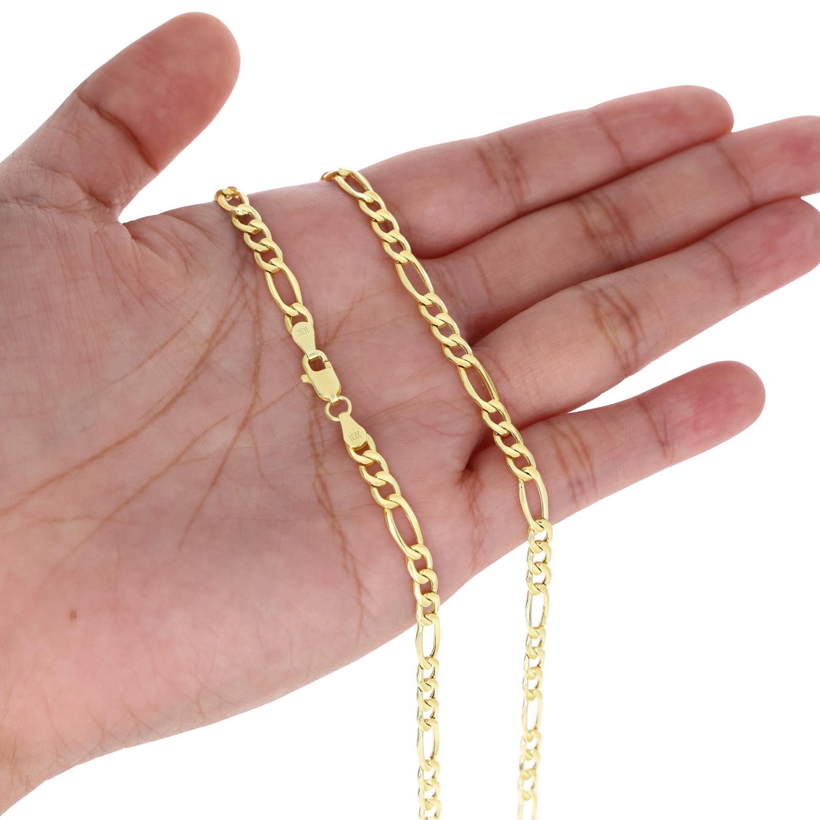 10K Real Yellow Gold 2mm-9mm Figaro Chain Link Pendant Necklace Bracelet 7″- 30″