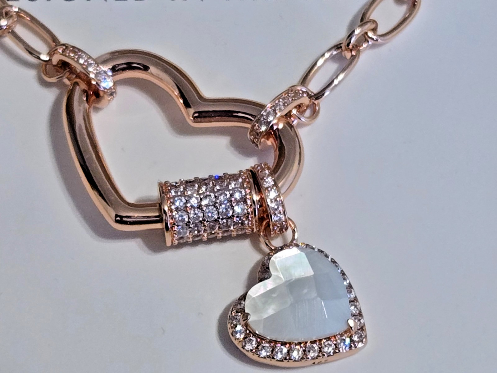 Bomb Party Gem Society NK87252 – The Eternal Heart – Mother Of Pearl. Rose Gold