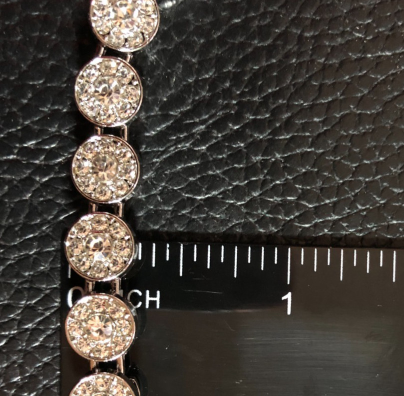 Silver Crystal Rhinestone Tennis Chain Necklace Iced Out Bling Unisex 20″ 8210