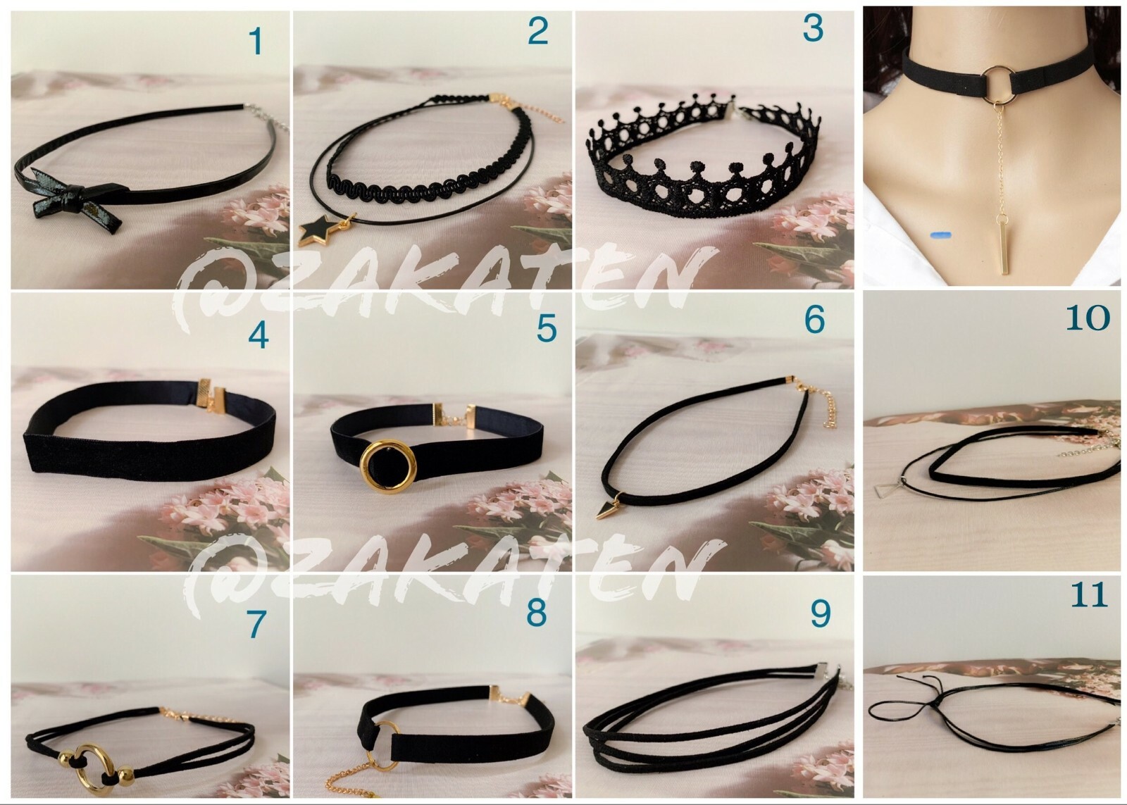 Gothic Black Lace Velvet Choker Collar Necklace Women US Seller