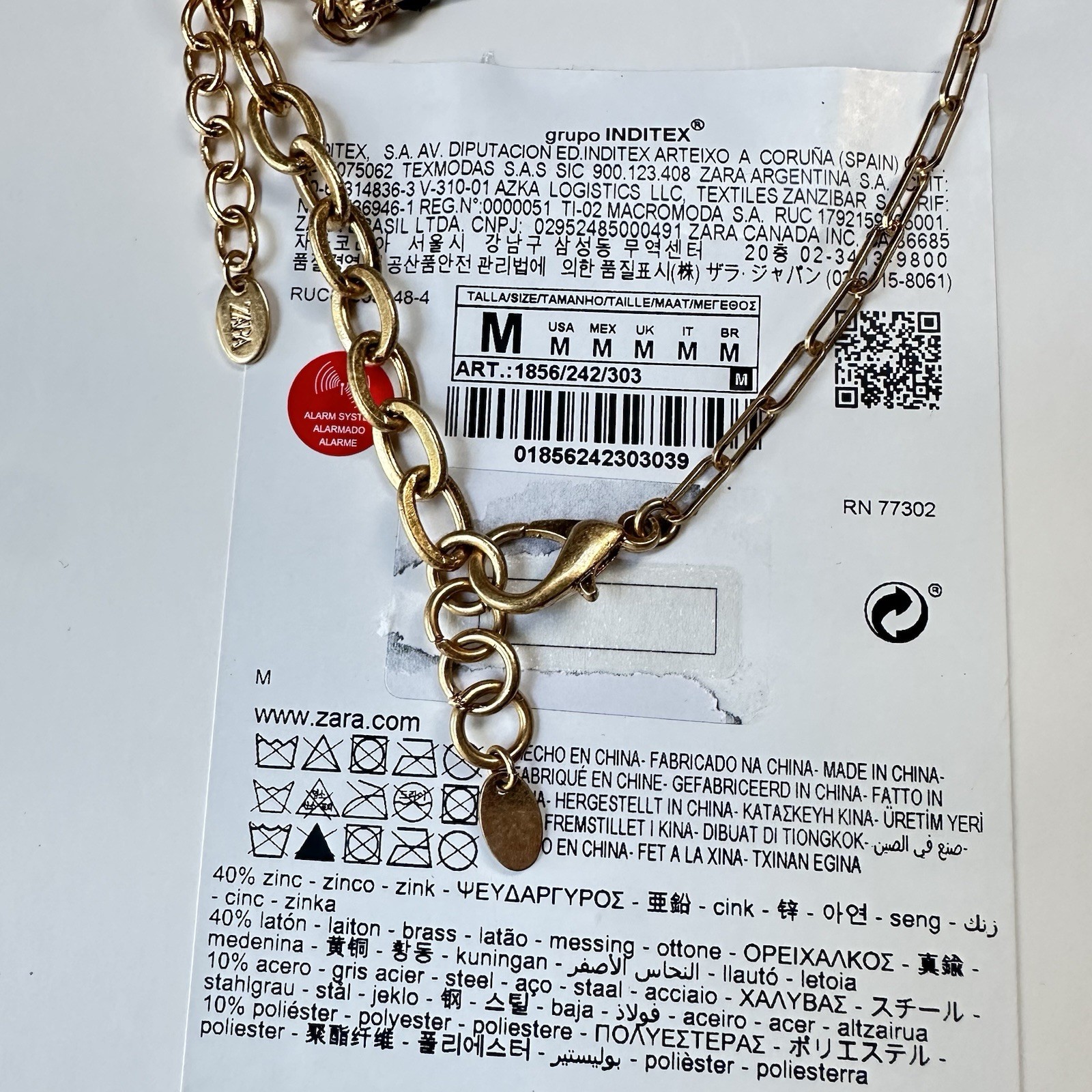 New Zara Pack of Two Vase Necklaces 1856/242 Gold Black