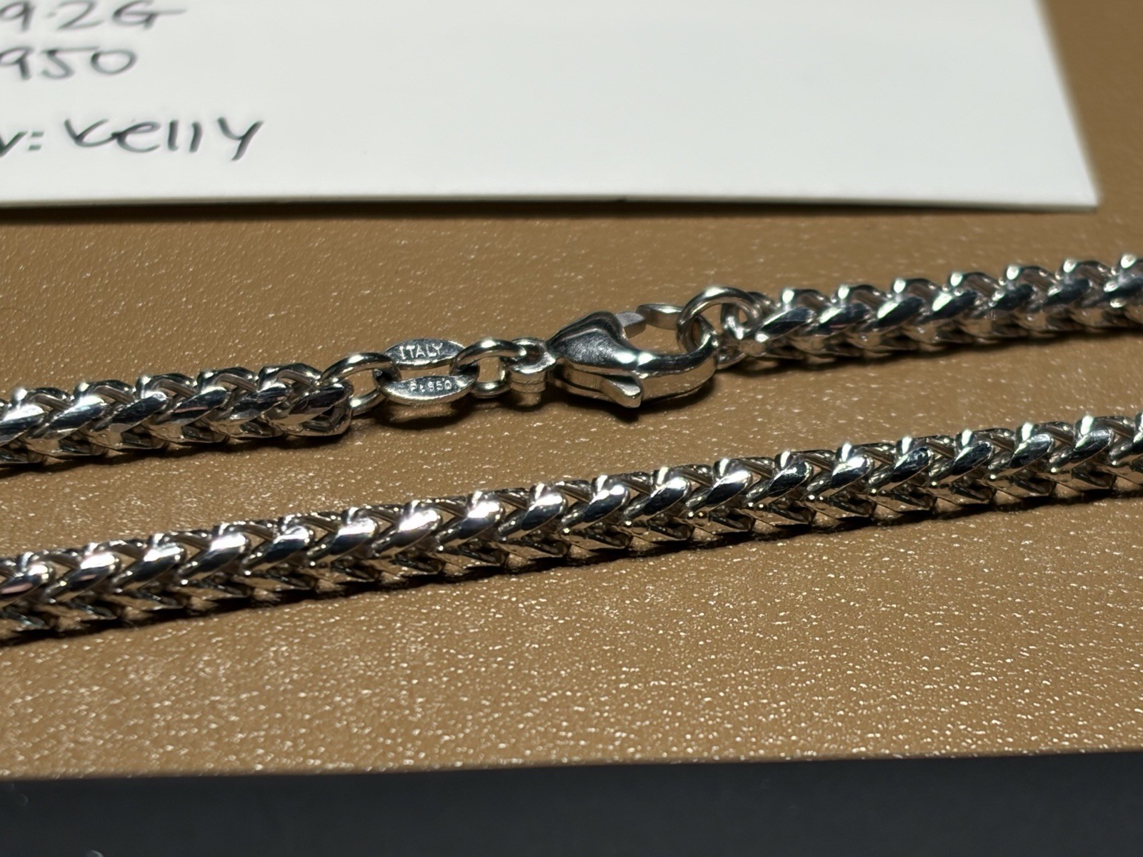 SAINTS GOLD PLATINUM 8” 3.5MM D/C FRANCO BRACELET – 19.2g PT950! PRE-OWNED/MINT!