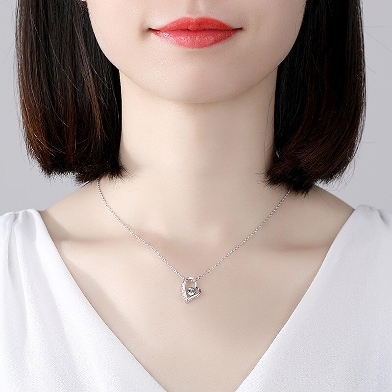 TO WIFE CUSTOM GIFT Heart Pendant Necklace Valentine’s Day Birthday Gift for her
